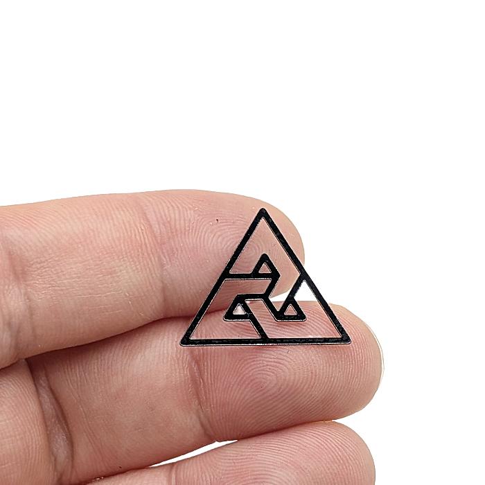 三角チャーム 20mm ブラック 4個 透かし メタルパーツ 幾何学 だまし絵