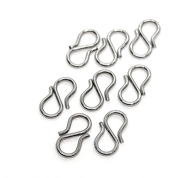 Sカン フックタイプ 接続金具 約13mm 8個 サージカルステンレス製