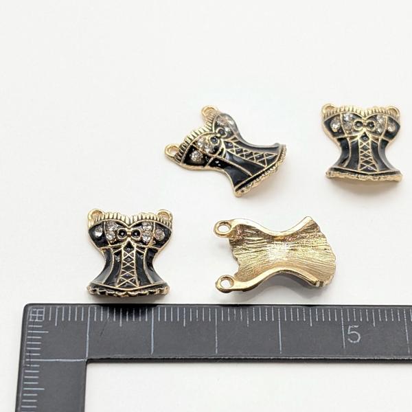 コルセット チャーム ゴシックドレス 18mm 1個 石付き エポチャーム