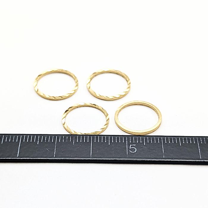 空枠 丸 約14mm 4個 真鍮製 24KGP本金メッキ ゴールド色 長持ちメッキ