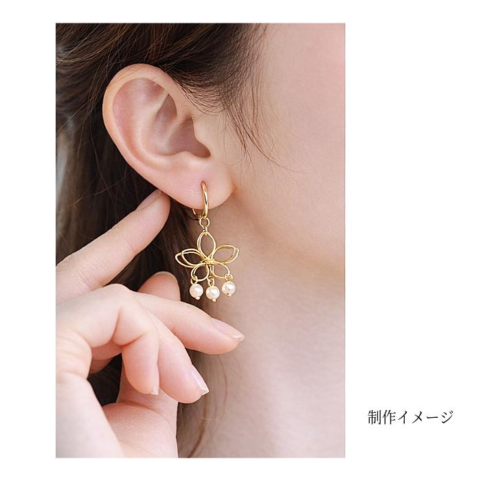 アイアンワイヤーパーツ 花 25mm 2個 ゴールド 18KGP ニッケルフリー