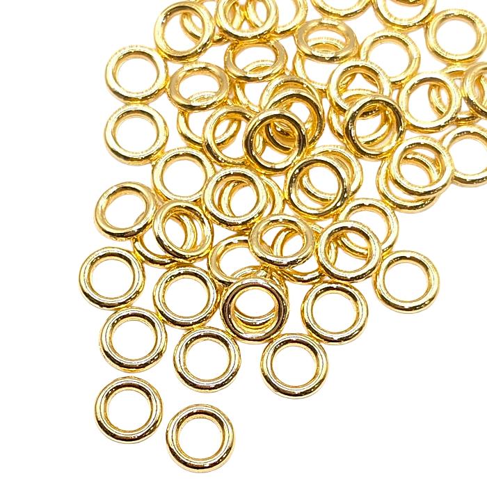 ロンデル サークル 丸 8mm 約50個 リングパーツ ゴールド色 小さい