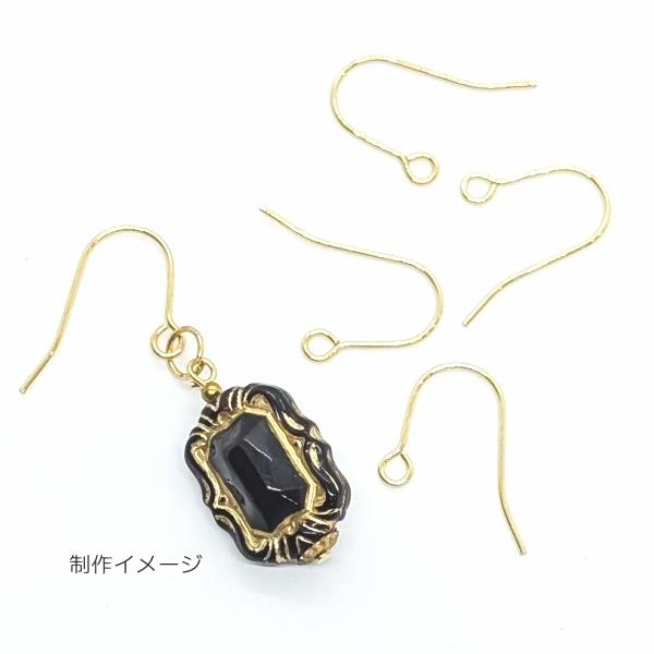フックピアス ピアスパーツ ステンレス 18KGP本金メッキ 20mm 約20個