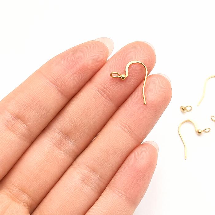フックピアス 316サージカルステンレス 18KGP 本金メッキ 約17×15mm 8