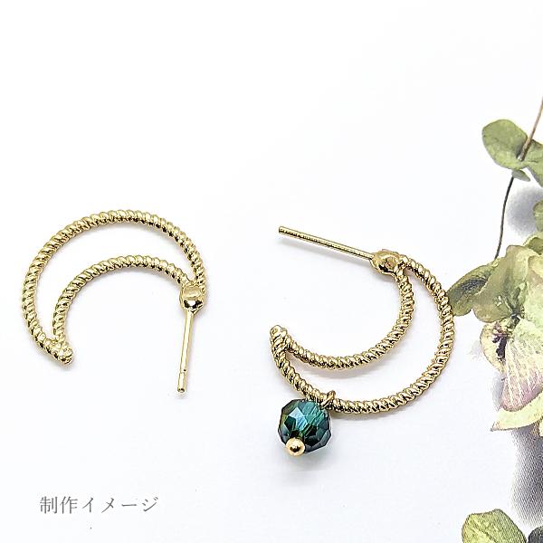 三日月 ピアス 縦フレーム 20mm 4本2ペア 銅製 宇宙雑貨 大きめ ピアス