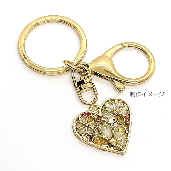 チャーム ハート 花 フラワーチャーム 24mm 2個 花の透かし レジン枠