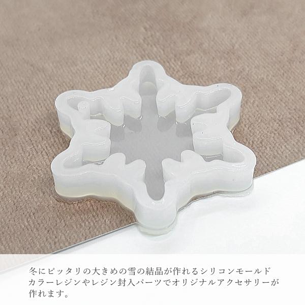 雪の結晶 シリコンモールド 大きめ 通し穴あり 1個 外径49mm 