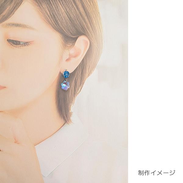 チャーム ガラス 雪の結晶 14mm 多面カット クリア オーロラ色 雪 冬