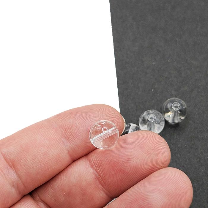 天然水晶 ビーズ 10mm 6個 透明 クォーツ パワーストーン 4月誕生石 丸