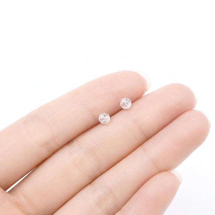 キュービックジルコニア 約4mm ビーズ 8個 クリア 多面カット 高輝度