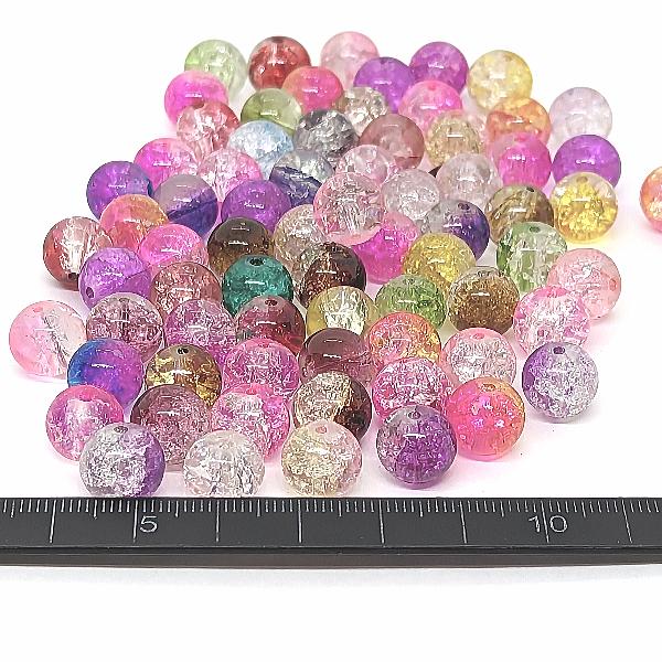 ガラスビーズ 10mm クラックビーズ 2トーン 特価 約20個