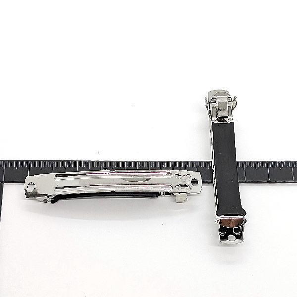 バレッタ 金具 約72mm×10mm 2個 滑り止め加工 髪留め リボン