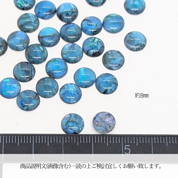カボション パウアシェル アワビの殻 8mm 6個 パウア貝 貝殻 半円