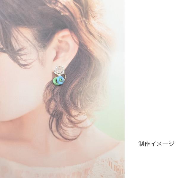 貼り付け 薔薇 約15mm クリア樹脂 カボション デコ ローズ オーロラ