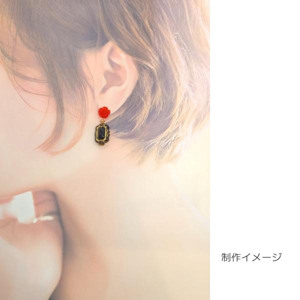 カボション 貼り付け 薔薇 バラ 10mm 8個 レッド 赤色 デコパーツ