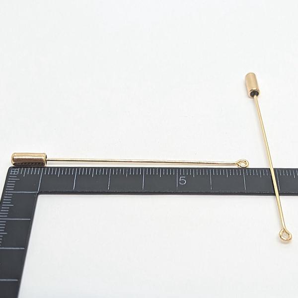 ブローチ タックピン 70mm 9ピンタイプ 2本 ピンブローチ ゴールド色