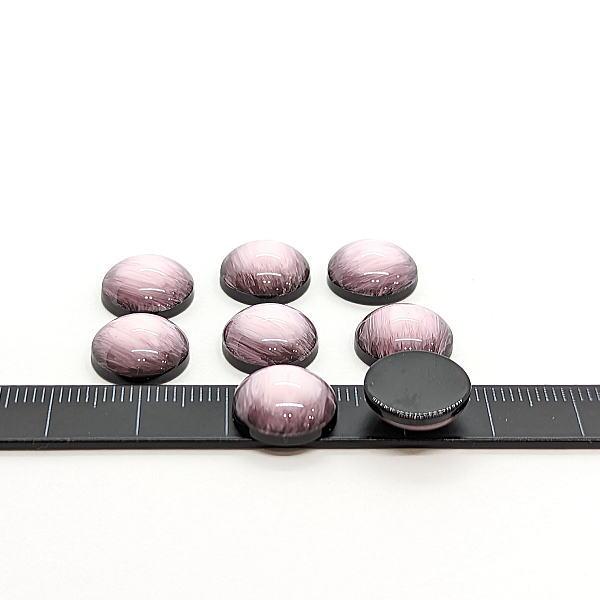 カボション 半円ドーム アートカボション 8個 12mm ピンク系 アクリル 