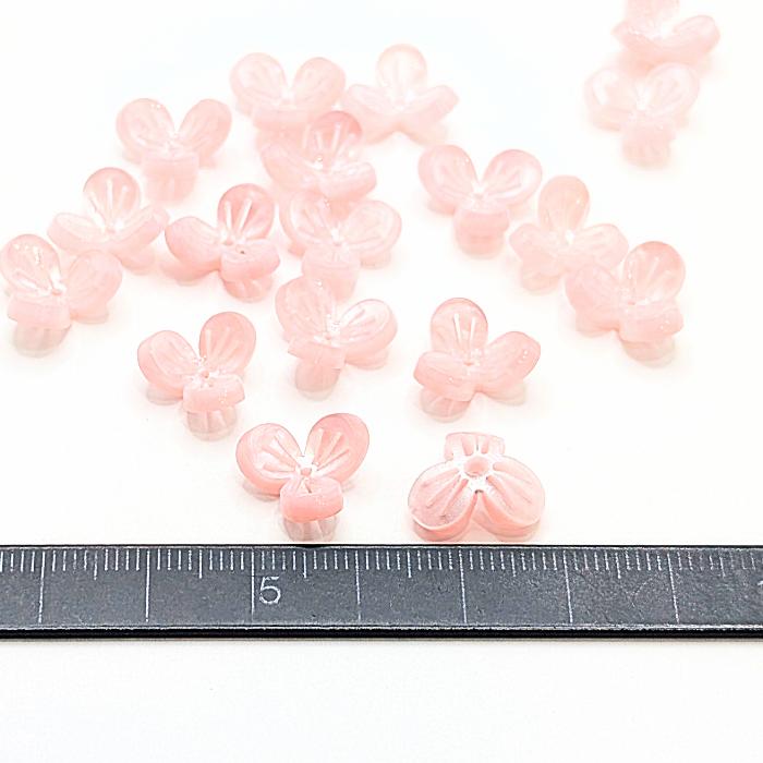 フラワービーズ 紫陽花 12mm 6個 ピンク系 アナベル あじさいの花