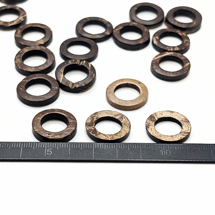 ウッドパーツ 20mm〜23mm 10個 ココナッツ 茶系 ブラウン リング