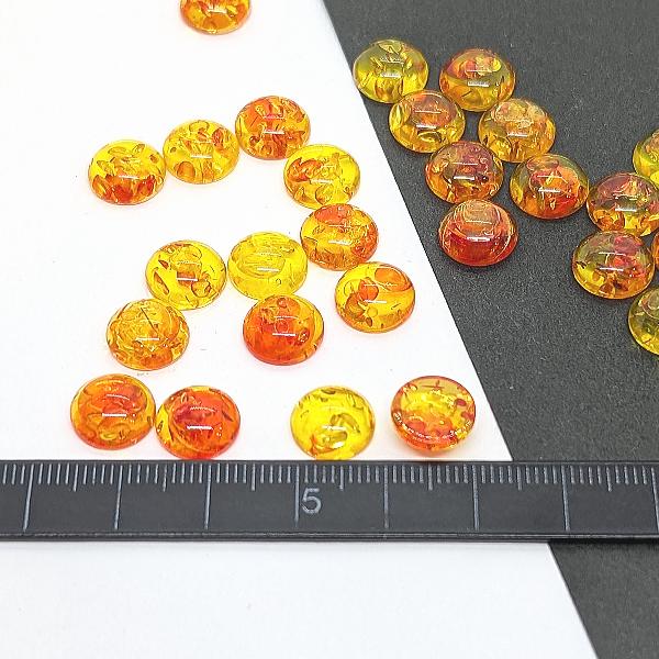 デコパーツ カボション 琥珀デザイン 10mm 8個 樹脂製 ドーム