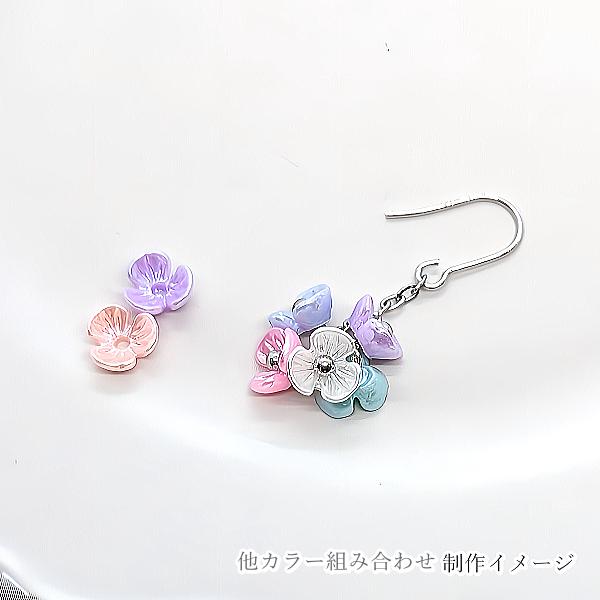 フラワービーズ 花座 小花 6mm 約20個 小さな 3花びら ライラック 