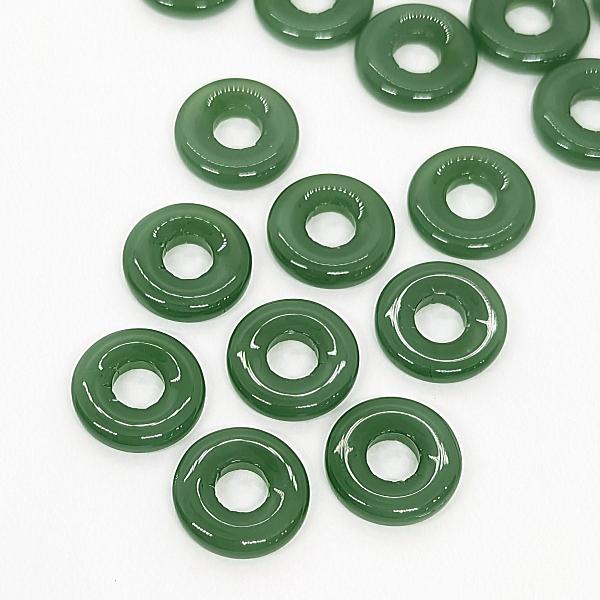 ガラスリング チャームに 訳アリ 12.5mm 8個 グリーン コネクター