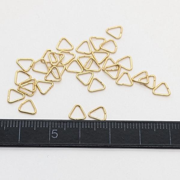 三角カン ミニ 304 ステンレス 6mm 約30個 18KGP本金メッキ