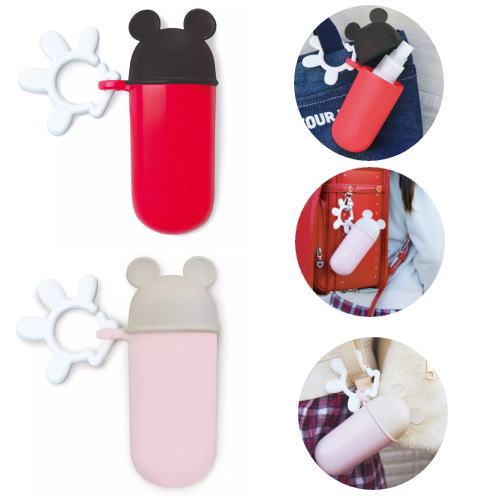 ミッキーマウス 携帯スリムケース 錦化成 ピンクベージュ レッド 小物