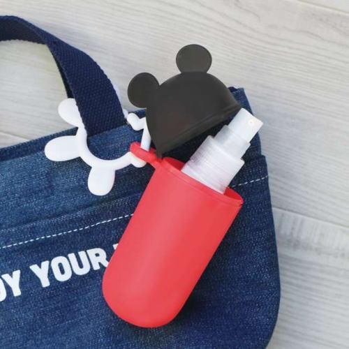 ミッキーマウス 携帯スリムケース 錦化成 ピンクベージュ レッド 小物
