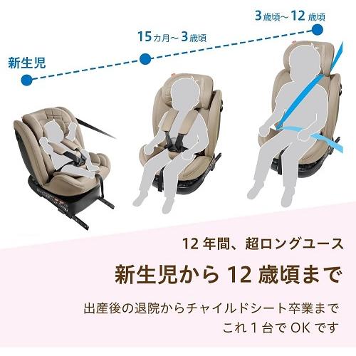 (ブランケットプレゼント)リーマン ビットターンR129 モカーキ CG031 ベージュ 230315 チャイルドシート （送料無料 北海道、沖縄、離島は配送不可）の画像