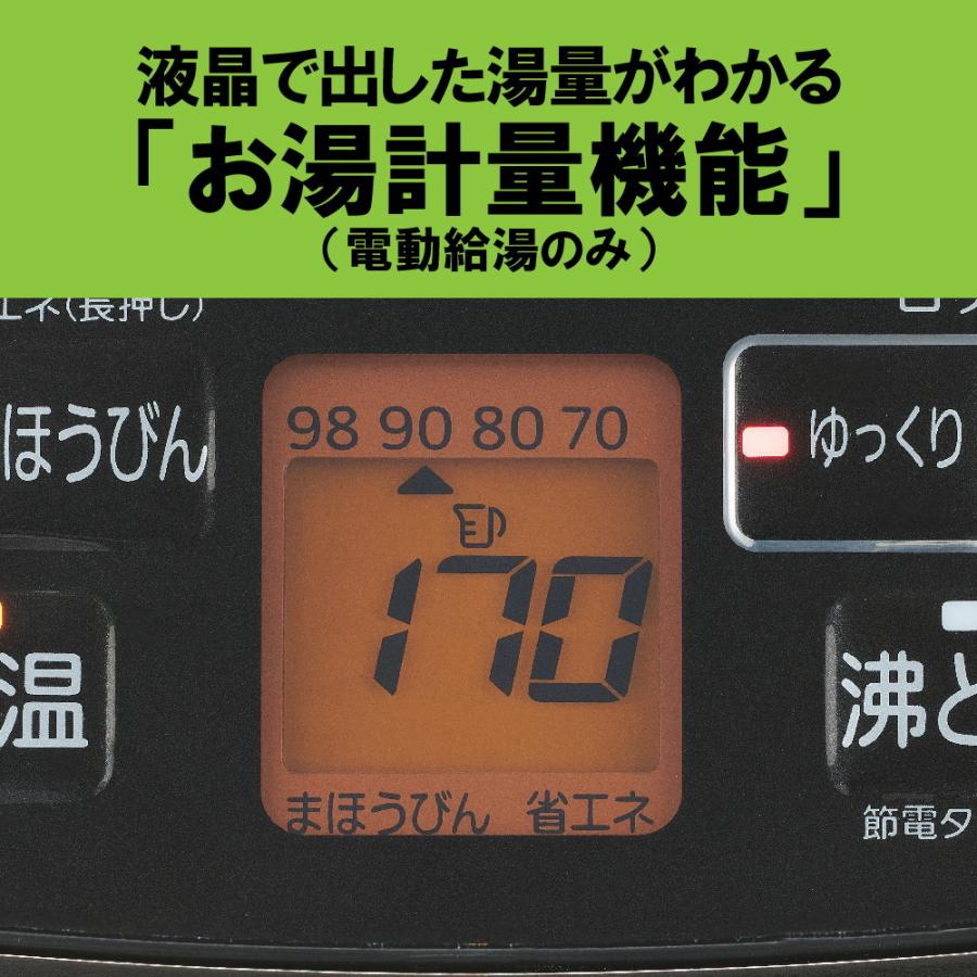タイガー魔法瓶 蒸気レスVE電気まほうびん とく子さん 3.0L ブラック