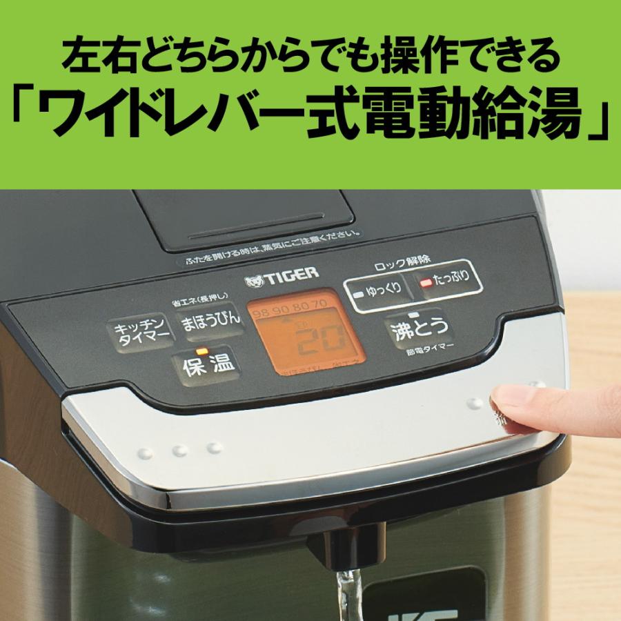 タイガー魔法瓶 蒸気レスVE電気まほうびん とく子さん 3.0L ブラック