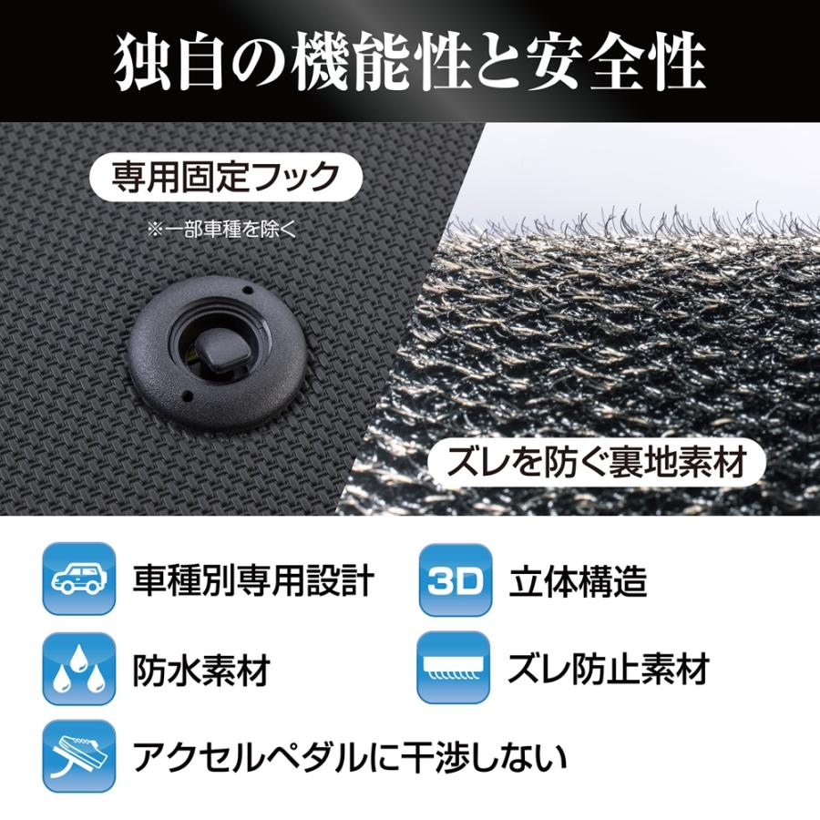 イレブンインターナショナル Clazzio 立体フロアマット 1列目+2列目セット タント タントカスタム タントファンクロス シフォン NEWラバータイプ ED-6522 | Clazzio | 06
