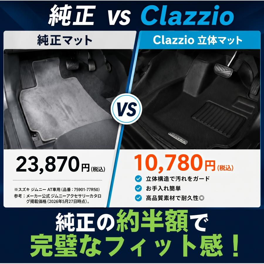 タント タントカスタム タントファンクロス シフォン フロアマット 立体 3D NEWラバー 1列目+2列目セット Clazzio クラッツィオ ED-6522 | Clazzio | 06