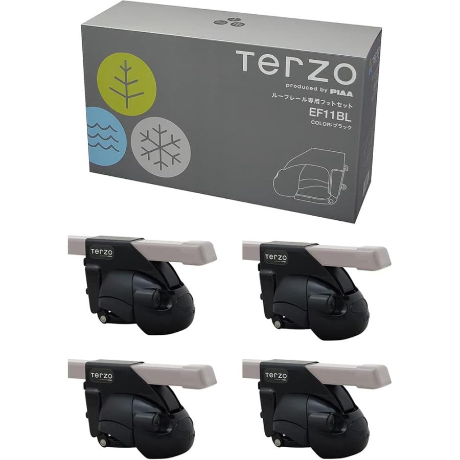 TERZO PIAA Terzo ルーフレール専用フットセット 4個入 ブラック 