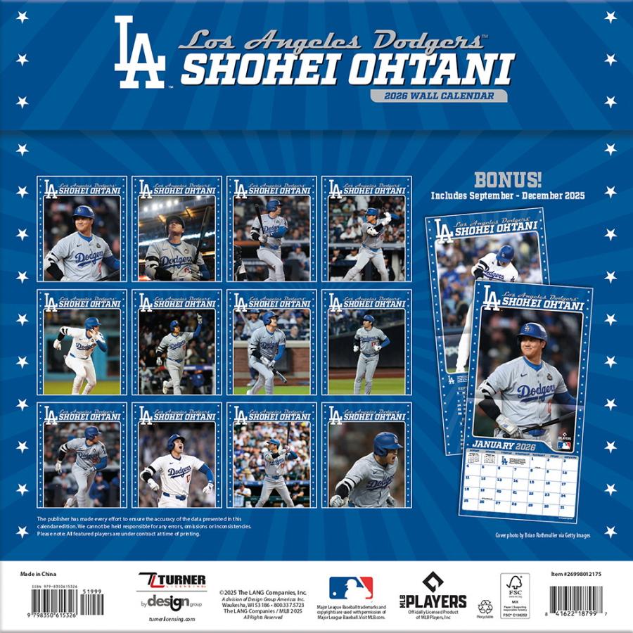 大谷翔平 2025 2026カレンダー プレミアムフレーム タオル 5点セット