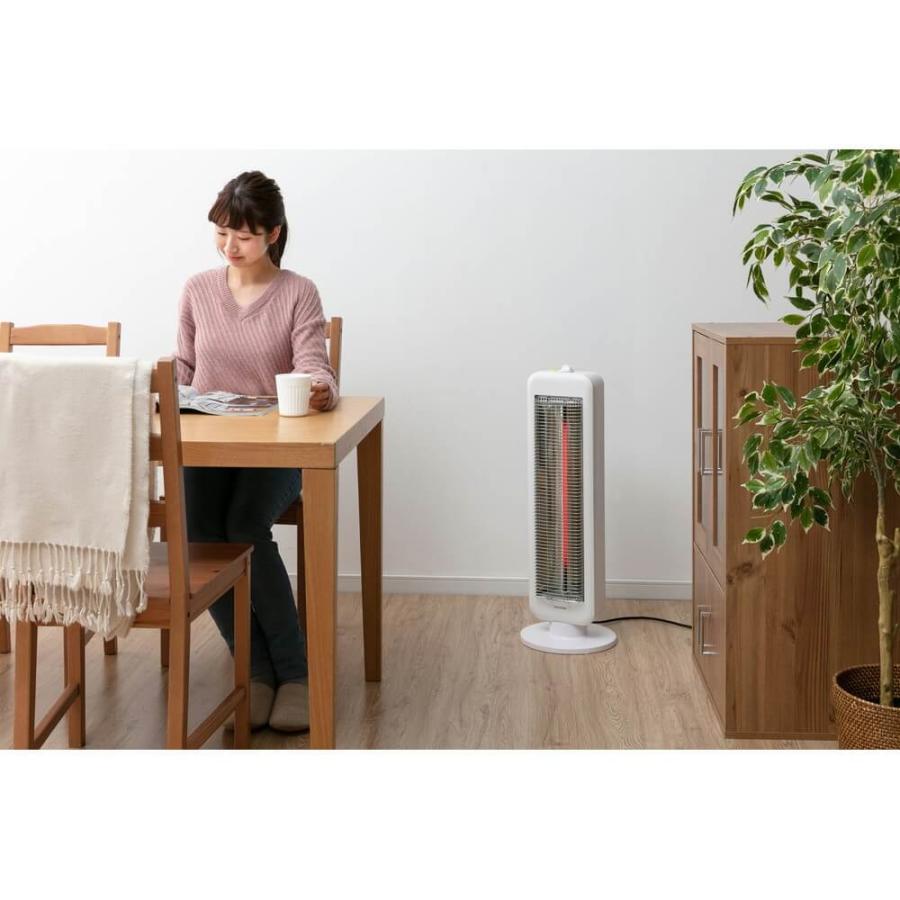 アイリスオーヤマ 遠赤外線電気ストーブ 縦型首振り ホワイト IESB