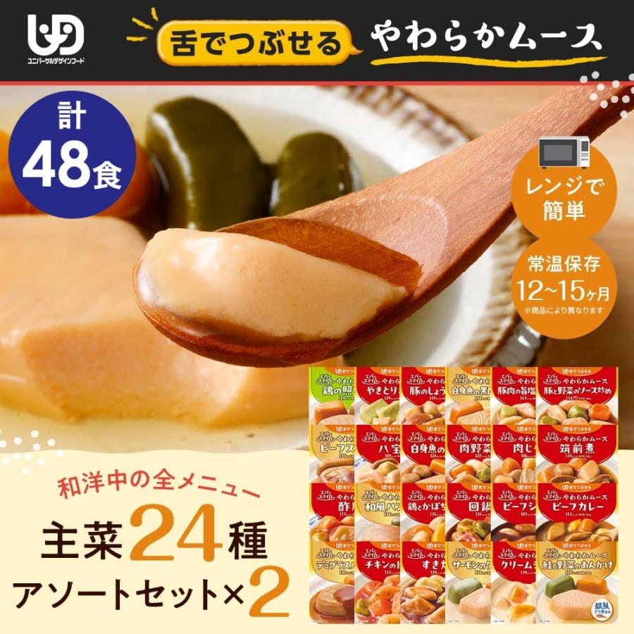 エバースマイル ムース食　選りすぐり24食セットⅩ2箱　合計48食 大和製罐 エバースマイル ムース食主菜全種24種アソートセット 【2
