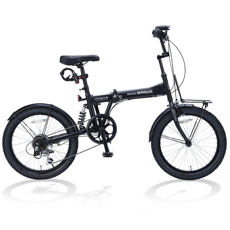 自転車 MYPALLAS 折畳自転車 6段変速 池商 MYPALLAS 折畳セミファット20・6段ギア・リアサス MF-208 MYPALLAS 池商