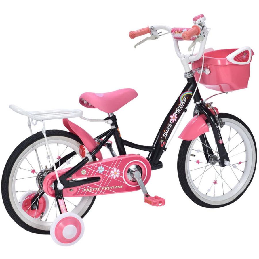 子供用自転車16 補助輪付 女の子用 MD-12 4色 ラベンダー/アプリコット