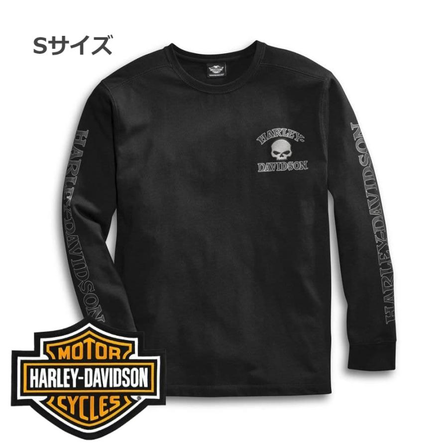 ハーレーダビッドソン 純正 メンズ スカルロングスリーブTシャツ ブラック 99091-14VM バイク用品 ばいく 純正 Tシャツ 長袖 ノースリーブ 黒