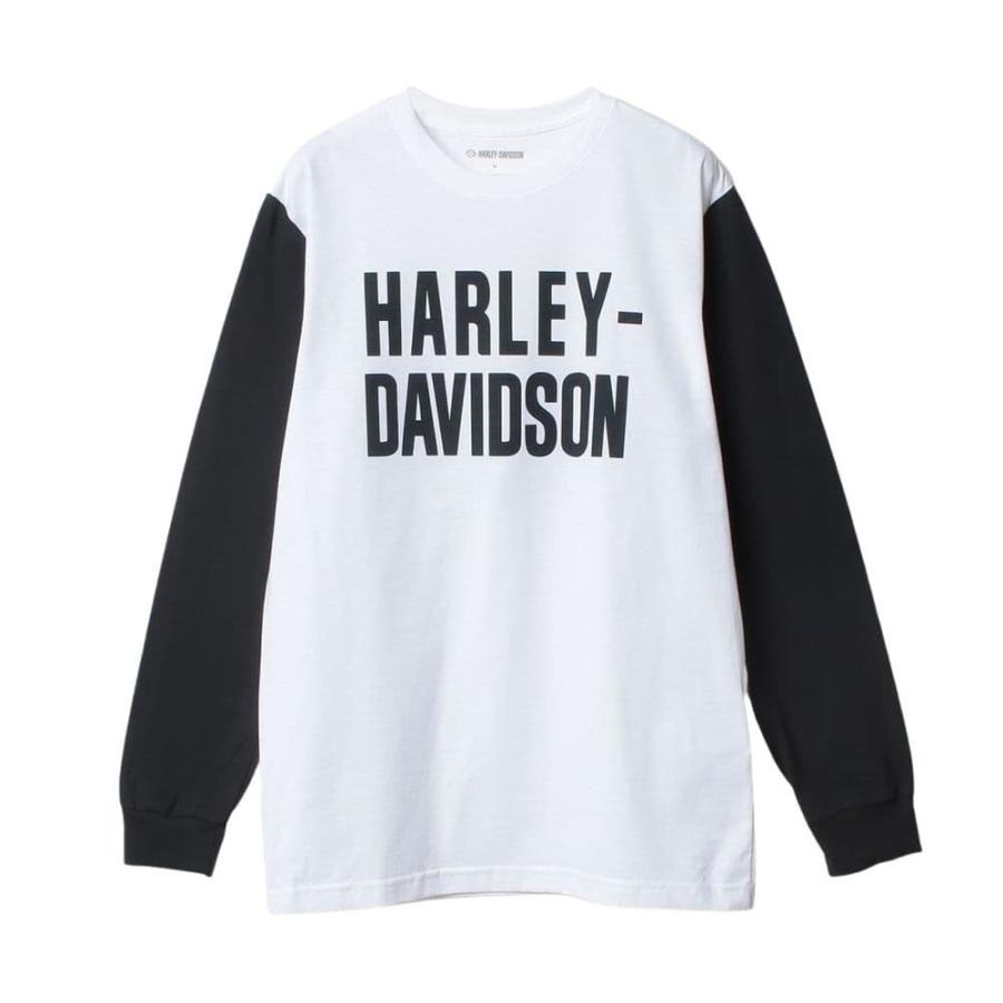 HARLEY DAVIDSON / Tシャツ/L/コットン/WHT/無地 ハーレーダビッドソン 純正 メンズ FoundationカラーブロックTシャツ