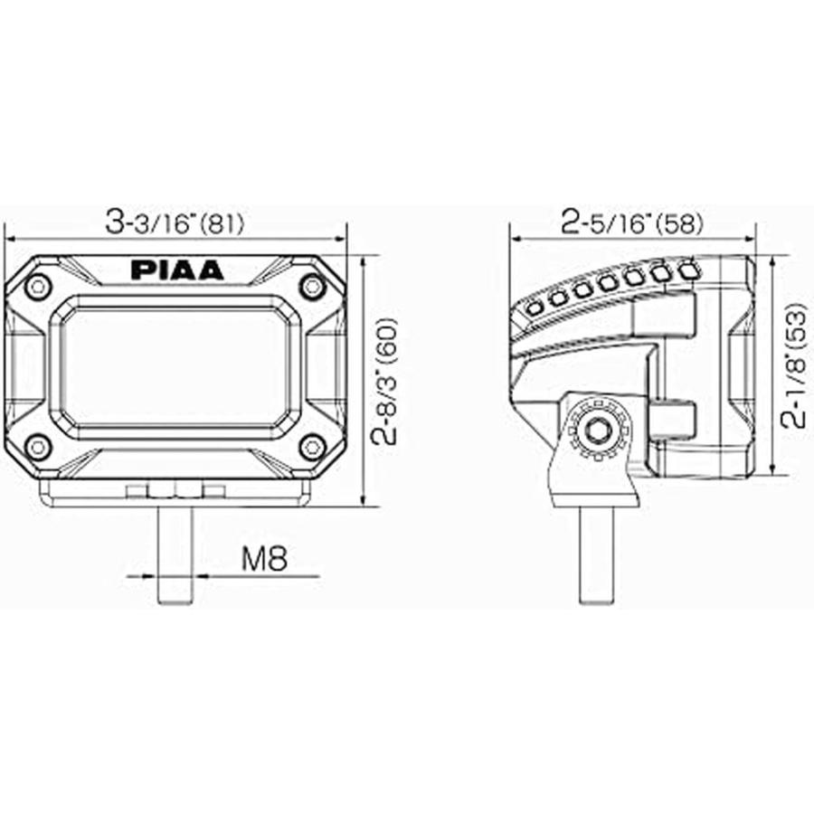 PIAA 後付けランプ 2000LIGHT PODS 2個入 FLOOD配光 イオンイエロー