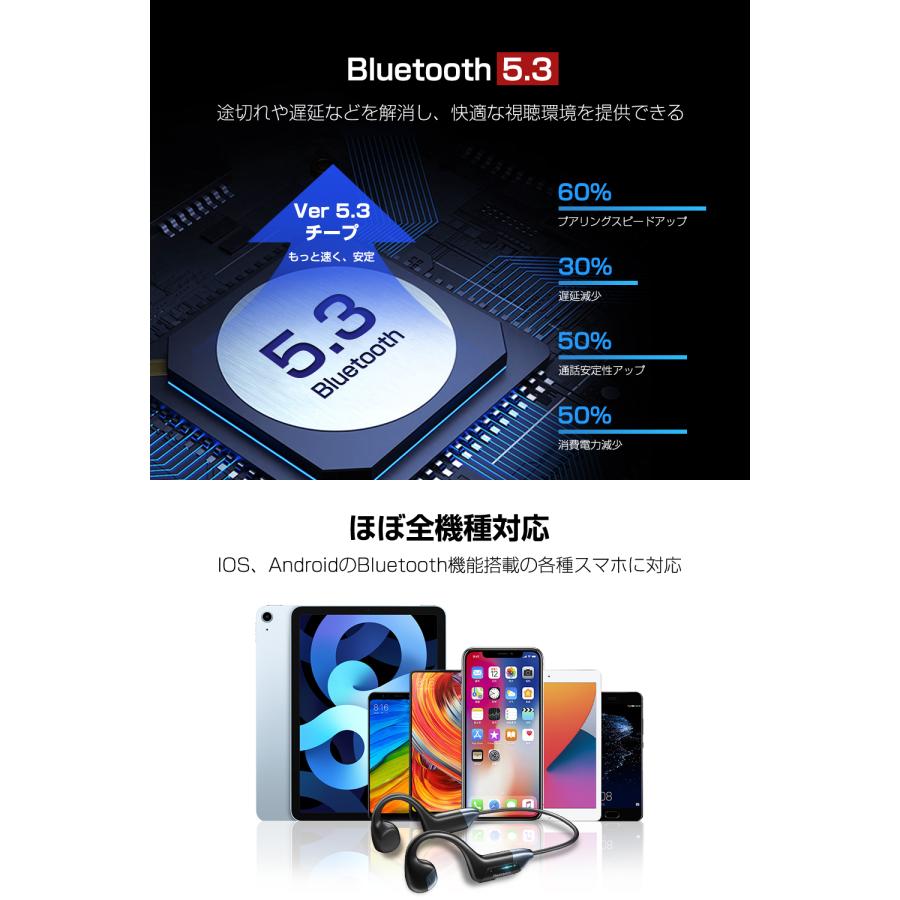 Bluetooth イヤホン 骨伝導 ワイヤレスイヤホン 高音質 ヘッドホン 耳
