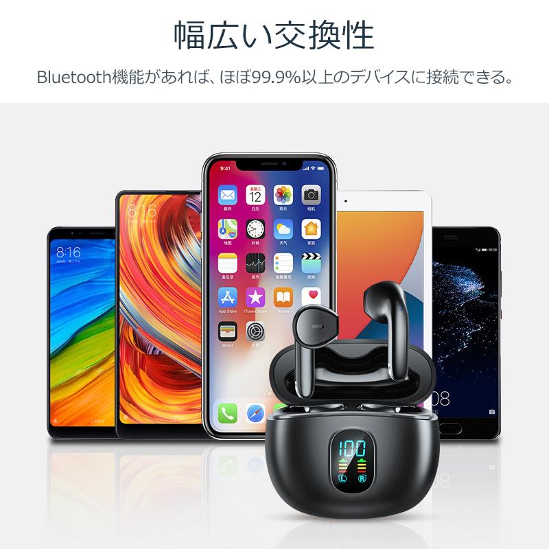 ワイヤレスイヤホン bluetooth 5.3 ENCマイク CVC8.0ノイズ