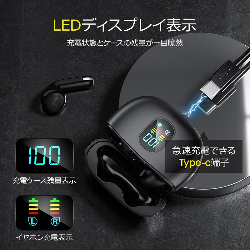 ワイヤレスイヤホン bluetooth 5.3 ENCマイク CVC8.0ノイズキャンセ