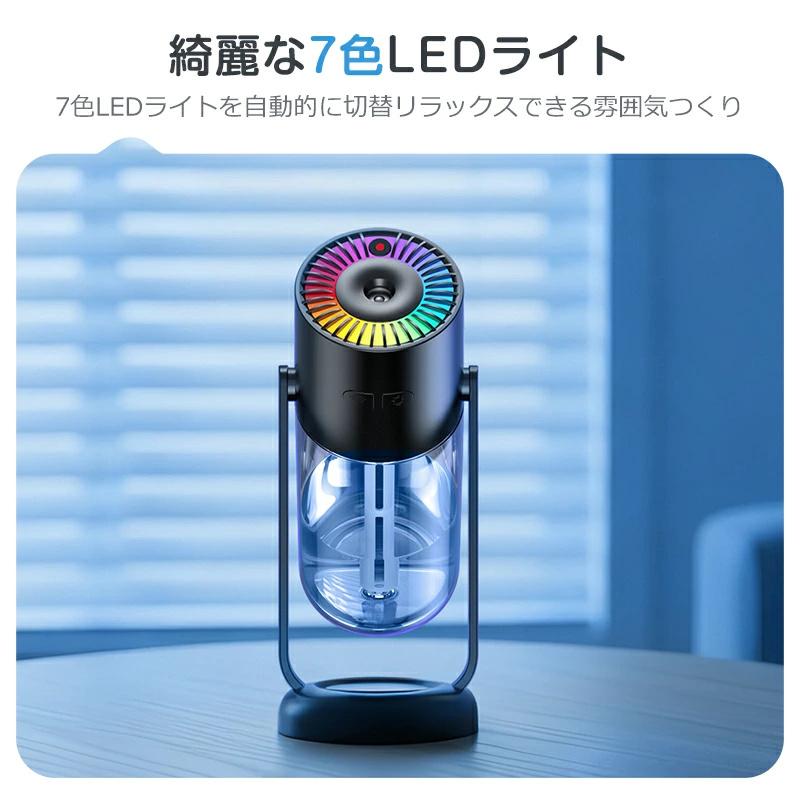 加湿器 卓上 300ml 90°回転 アロマ 超音波 小型 次亜塩素酸水対応 星空