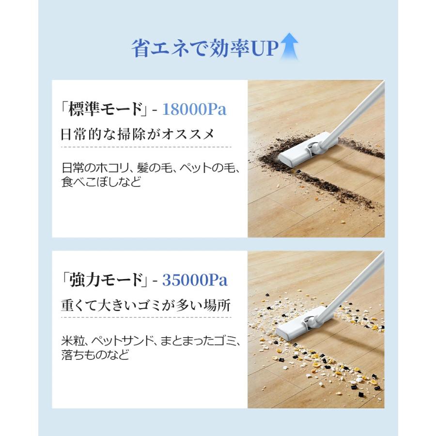 掃除機 コードレス 35000Pa吸引力 45分連続稼働 体感0.5kg軽量 HEPAフィルター LCD液晶ディスプレイ スティッククリーナー スティック掃除機 |  | 11