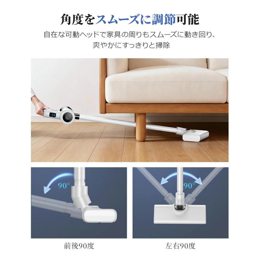 掃除機 コードレス 35000Pa吸引力 45分連続稼働 体感0.5kg軽量 HEPA