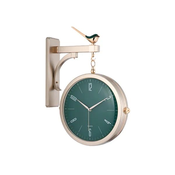 掛け時計 時計 シンプル モヘイム 北欧 両面壁掛け時計 ミニマリスト ハンギング クロック 3色（グリーン、ブラック、ホワイト）｜usami2｜03